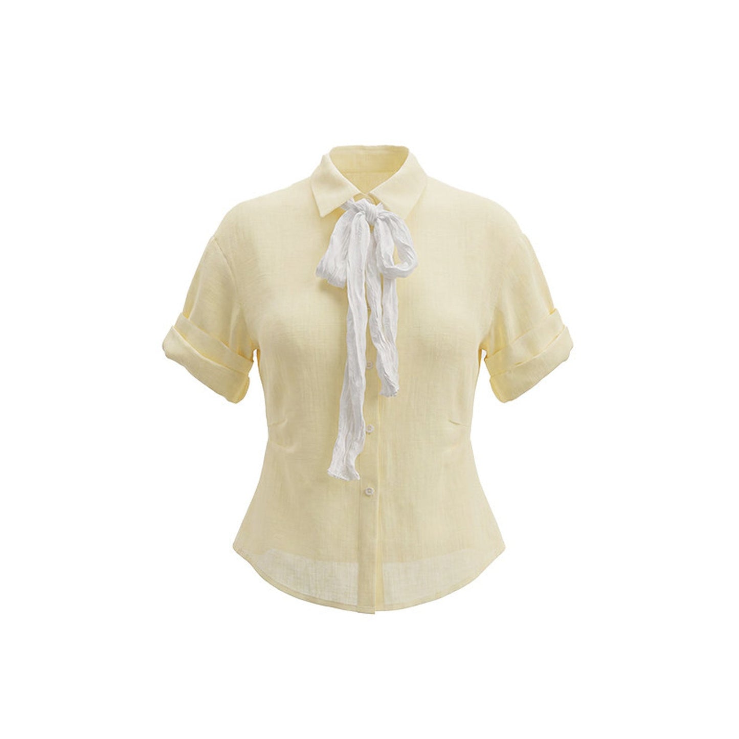 Kurzärmliges Cardigan-Hemd aus Lyocell und Leinen