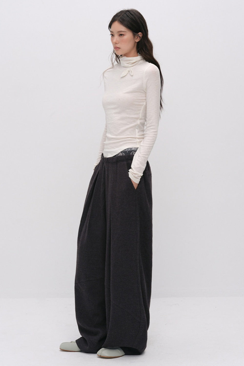 X-Line 3D Bow Tencel Wool T-Shirt