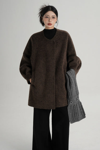 Scarf Collar Double-Sided Wool Coat