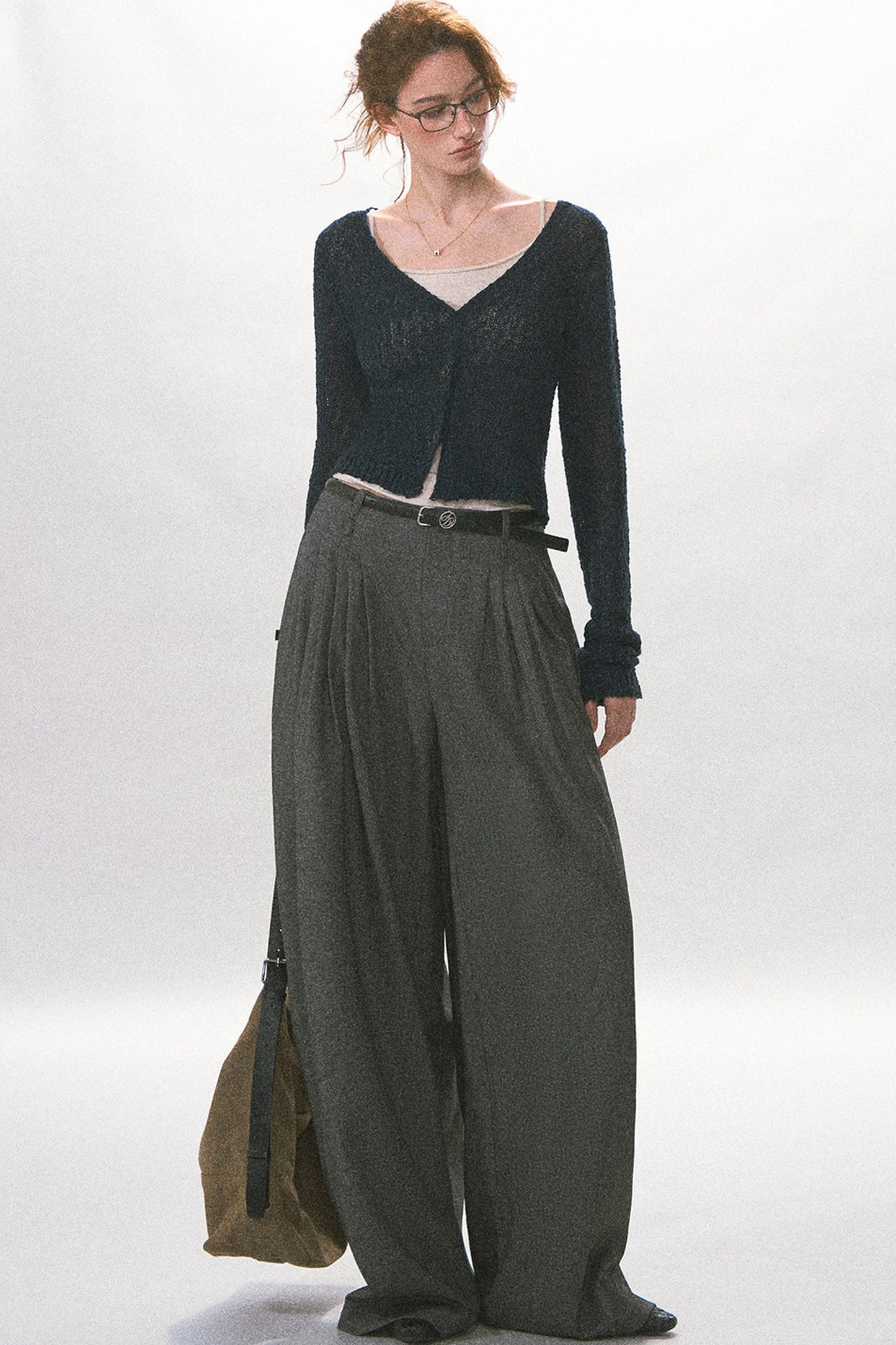 Textured Hollow-Out Knit Cardigan Jacket