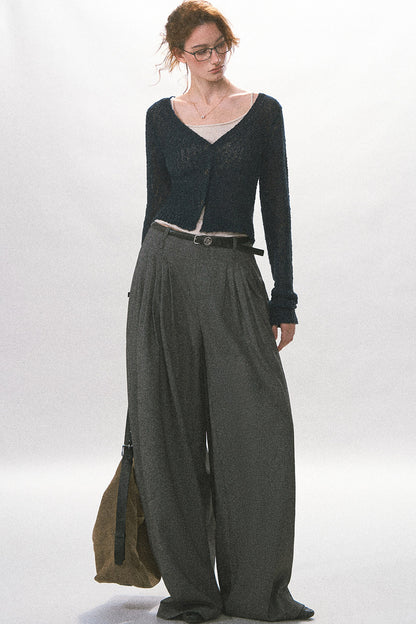 Textured Hollow-Out Knit Cardigan Jacket