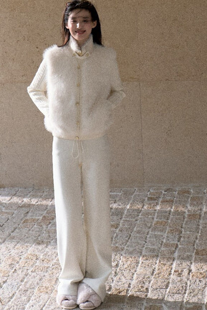 Silver Sprinkle Drawstring Waist Flared Pants