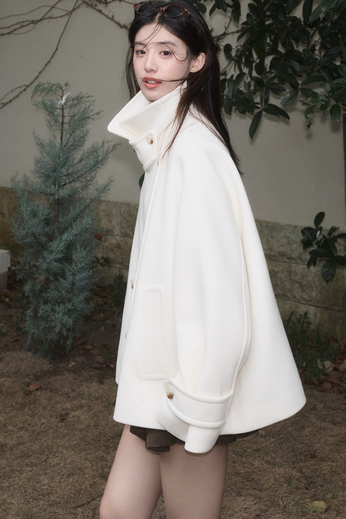 Two-Way Double-Breasted Wool Jacket