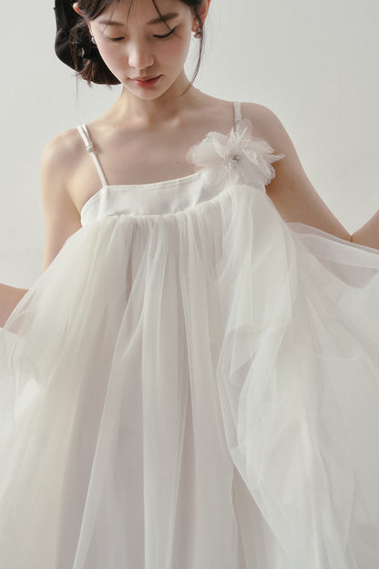 Layered Tulle A-Line Puff Dress