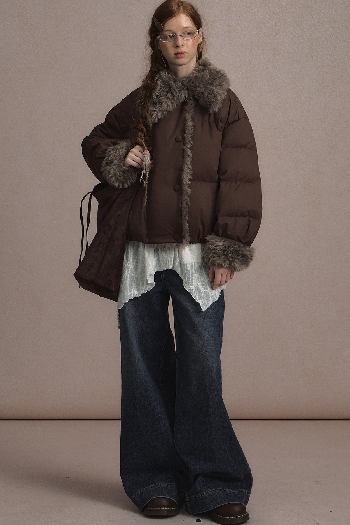 Short Fur Collar Down Jacket