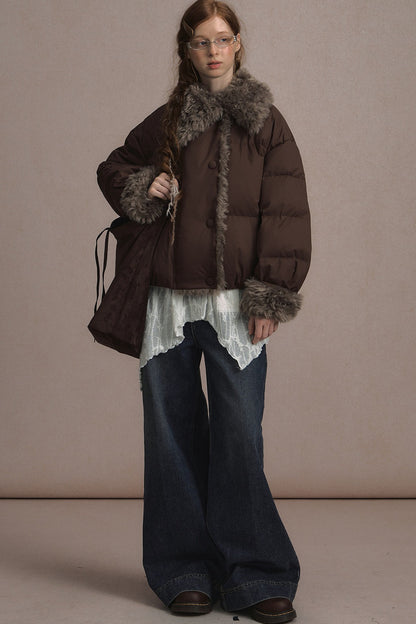 Short Fur Collar Down Jacket