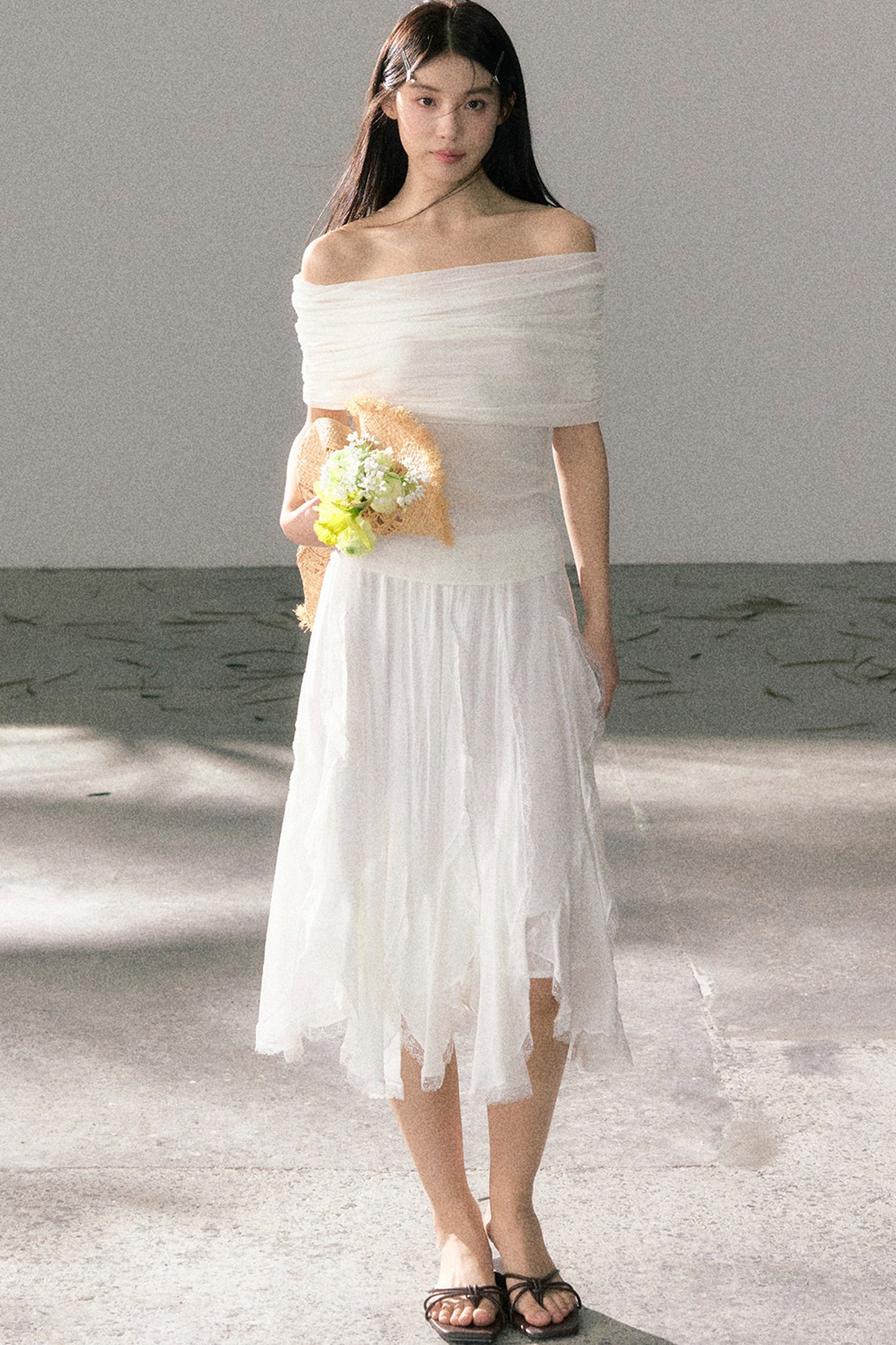 Asymmetrical Lace A-Line Skirt