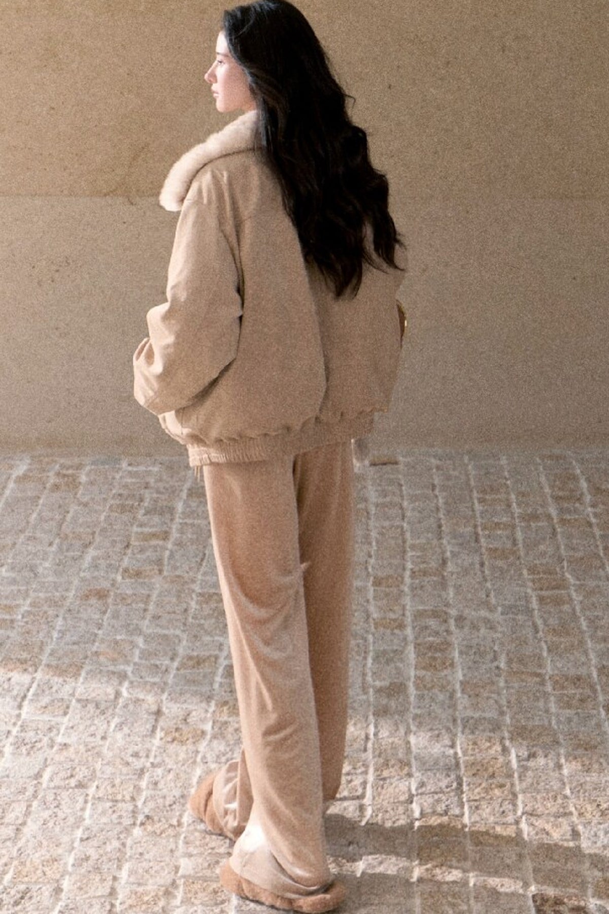 Matte Suede 95% White Duck Down Jacket