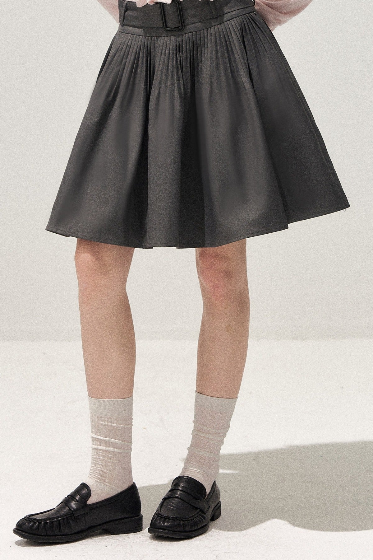 Gray Pleated Ballet Skirt