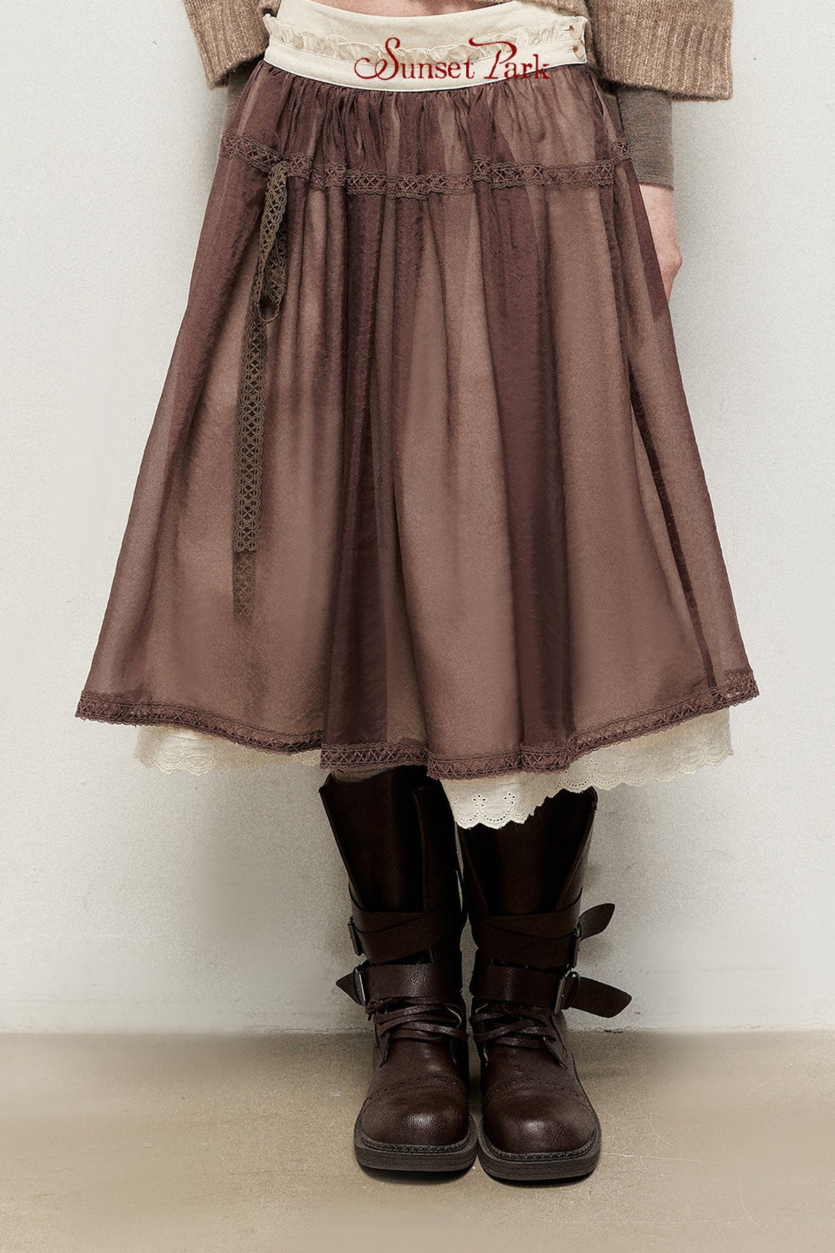 Ballet Brown Gauze Long Skirt