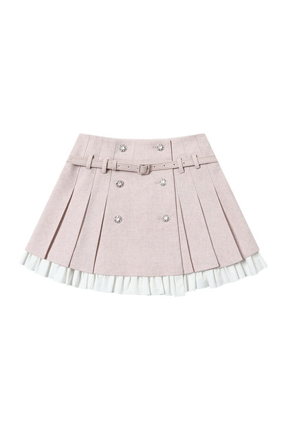 Bowknot Jacket and A-Line Pleated Skirt