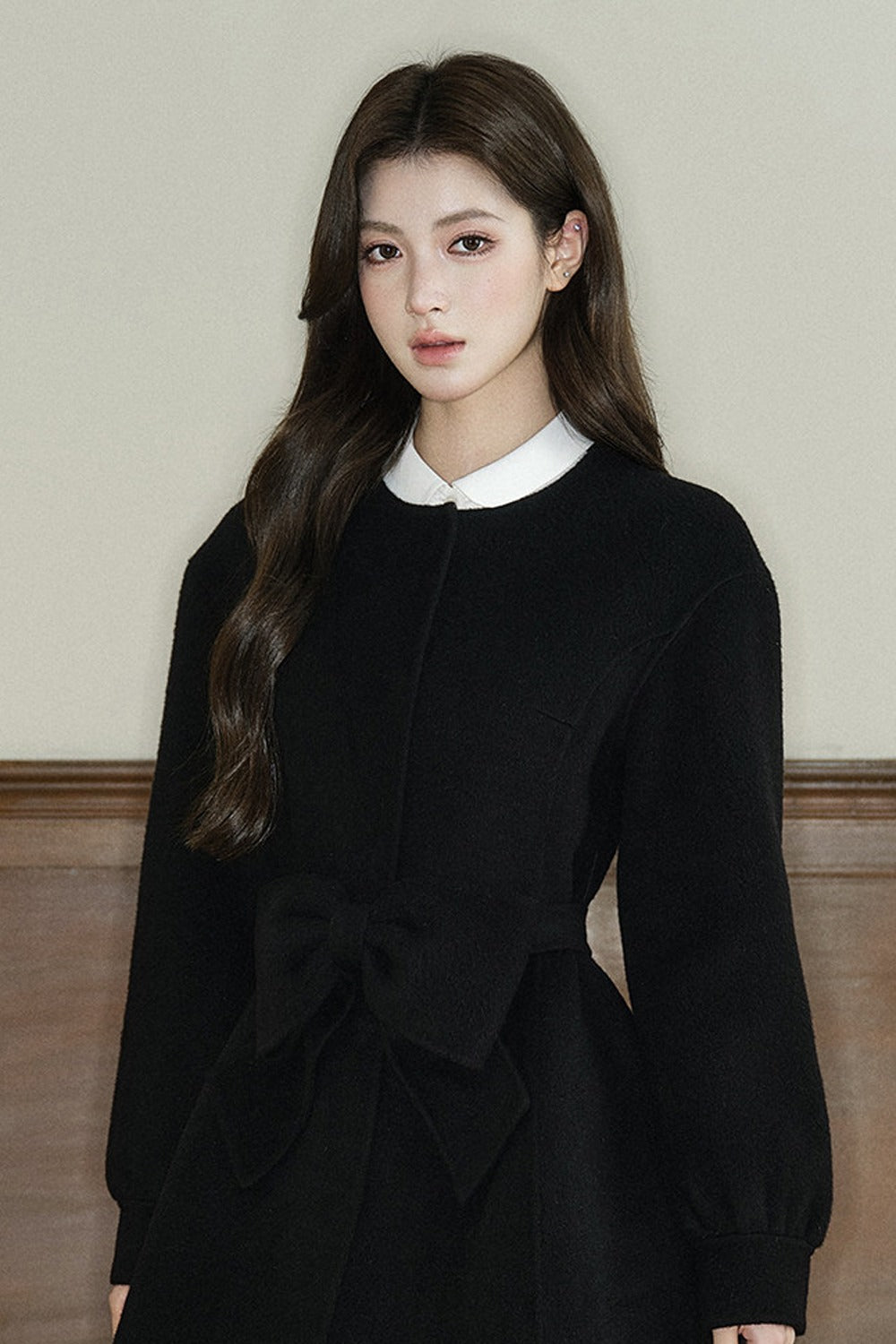 Bow Knot Woolen Jacket