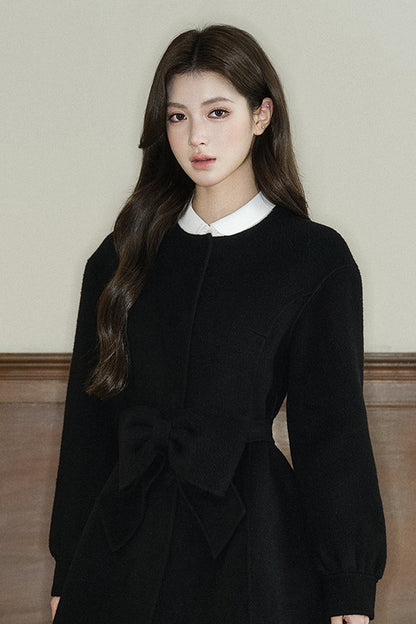 Bow Knot Woolen Jacket
