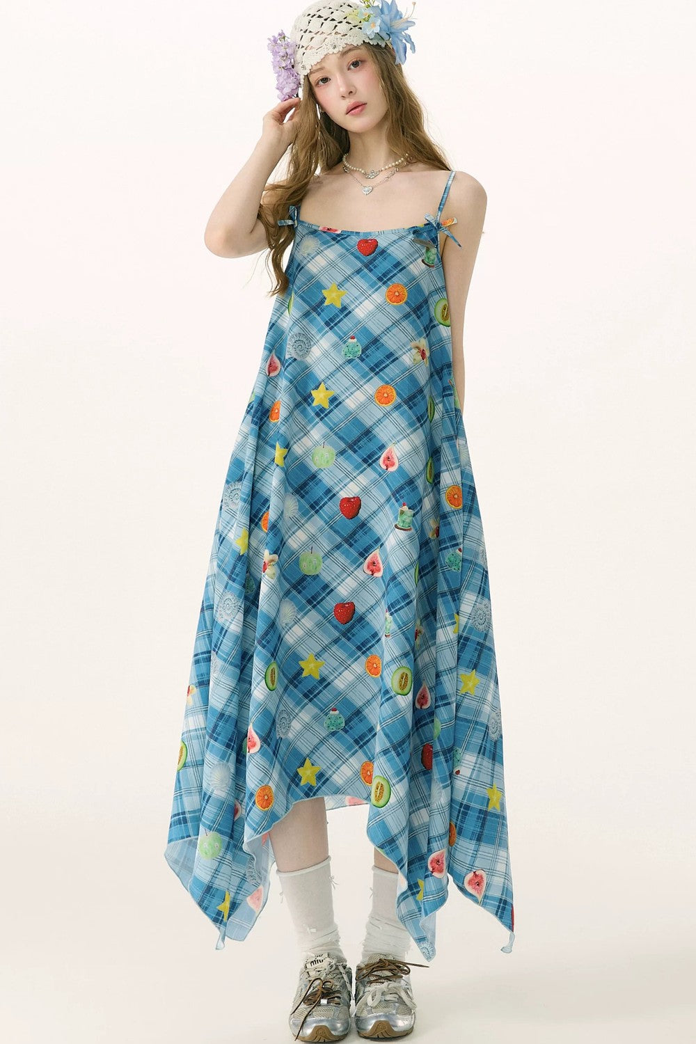 Robe à carreaux avec imprimé amusant Doux rêves