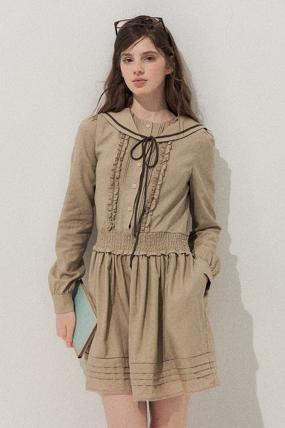 Lyocell Sailor Collar Dress