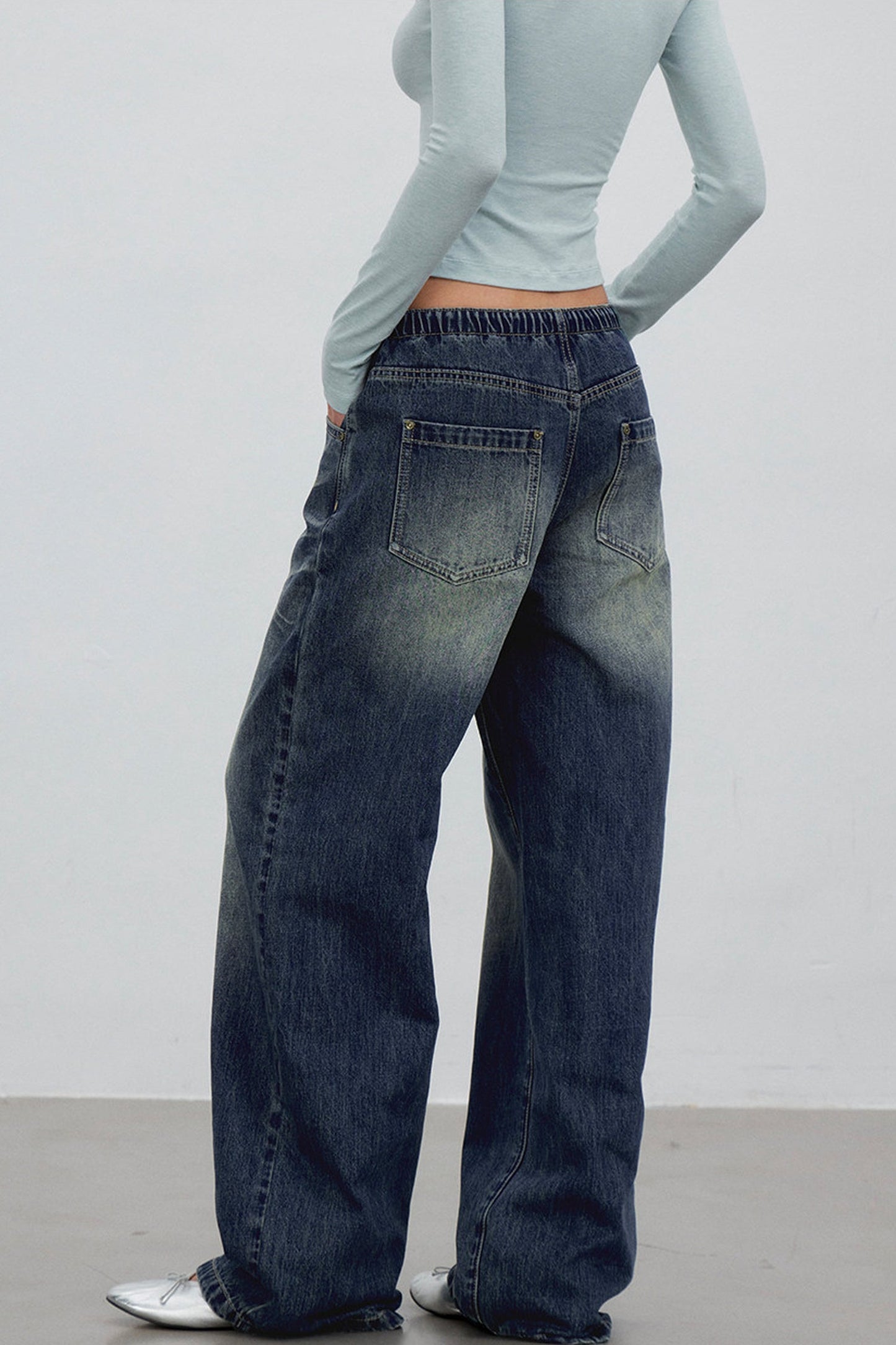 Pantaloni in denim sfumato retrò