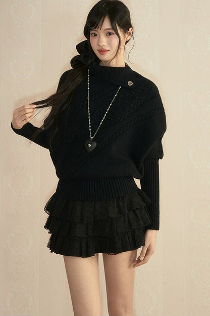 Retro Twist Knit Sweater