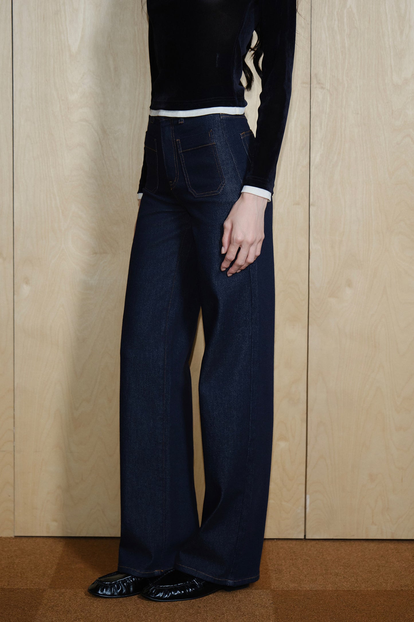 Pantaloni in cotone a vita alta