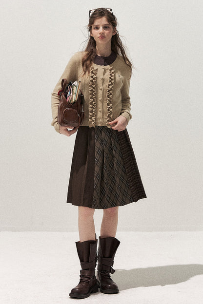 Layered-Look Floral Ruffle Sweater