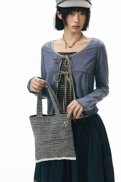 Retro Beaded Striped Envelope Bag