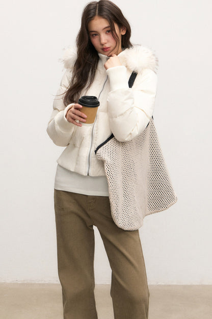 Ensemble veste et jean évasé taille haute
