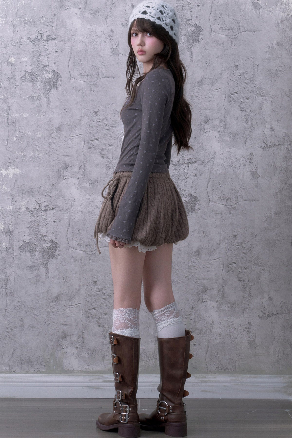 Soft Twist-Knit Lantern Shorts