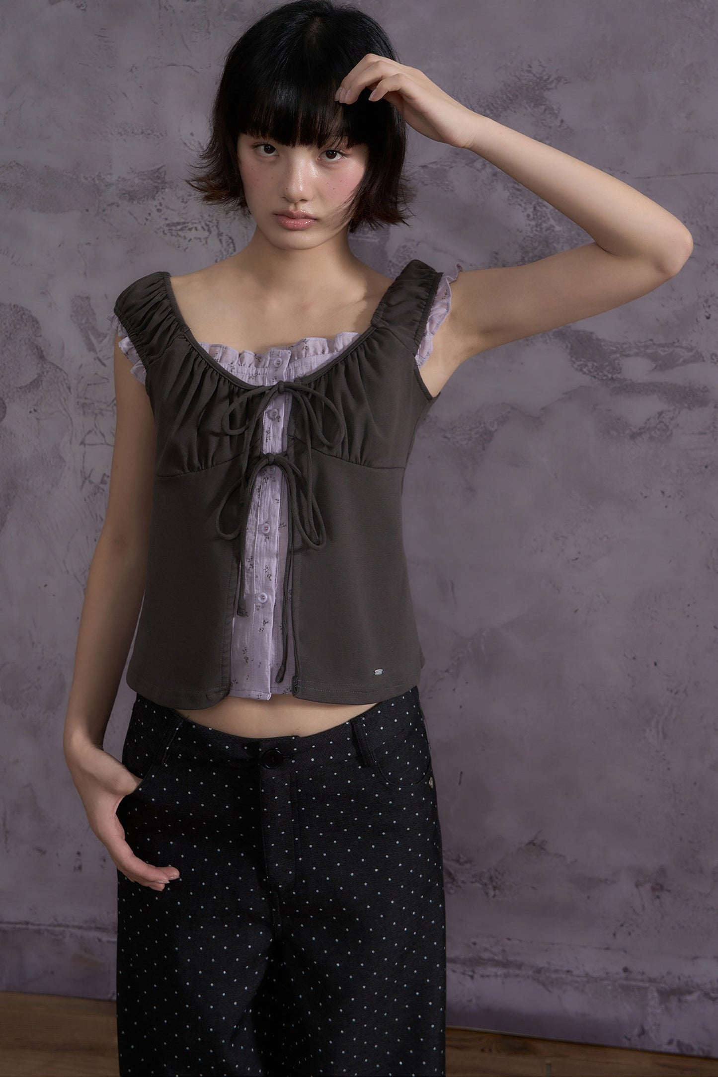 Ruffled Floral Patchwork Top Set-Up