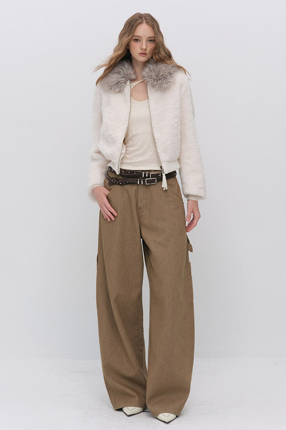 Fur Collar Lamb Wool Jacket