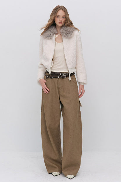 Fur Collar Lamb Wool Jacket