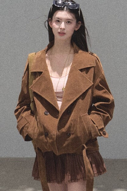Maillard Caramel Retro Jacket Set