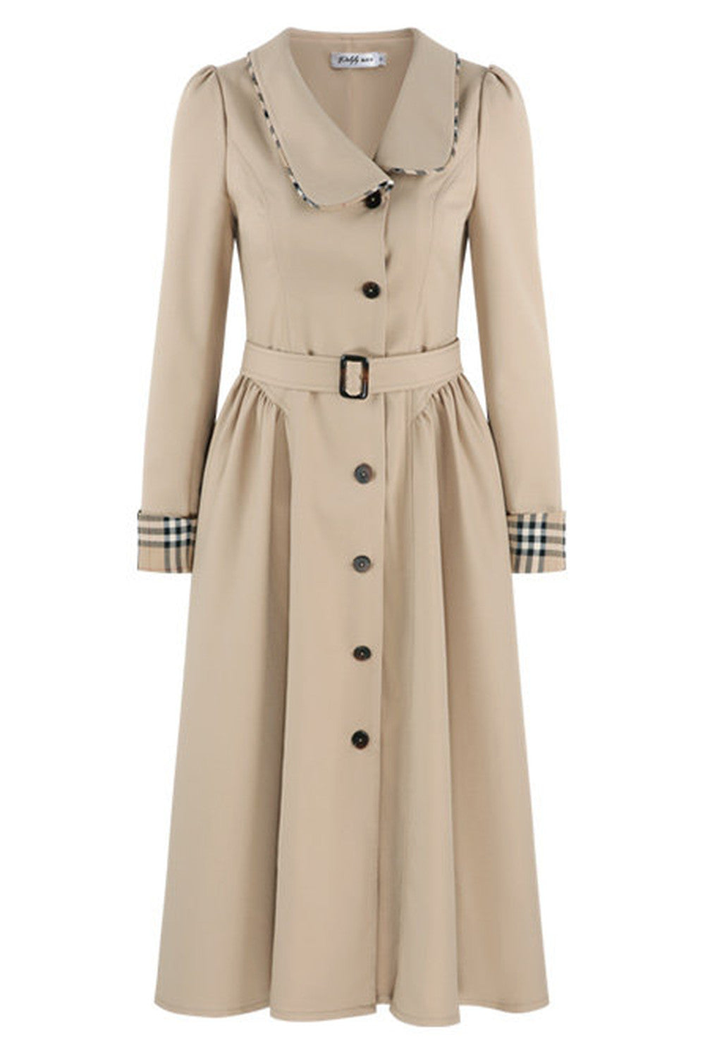 Long Sleeve Single-Breasted Trench Coat, Top and Skirt