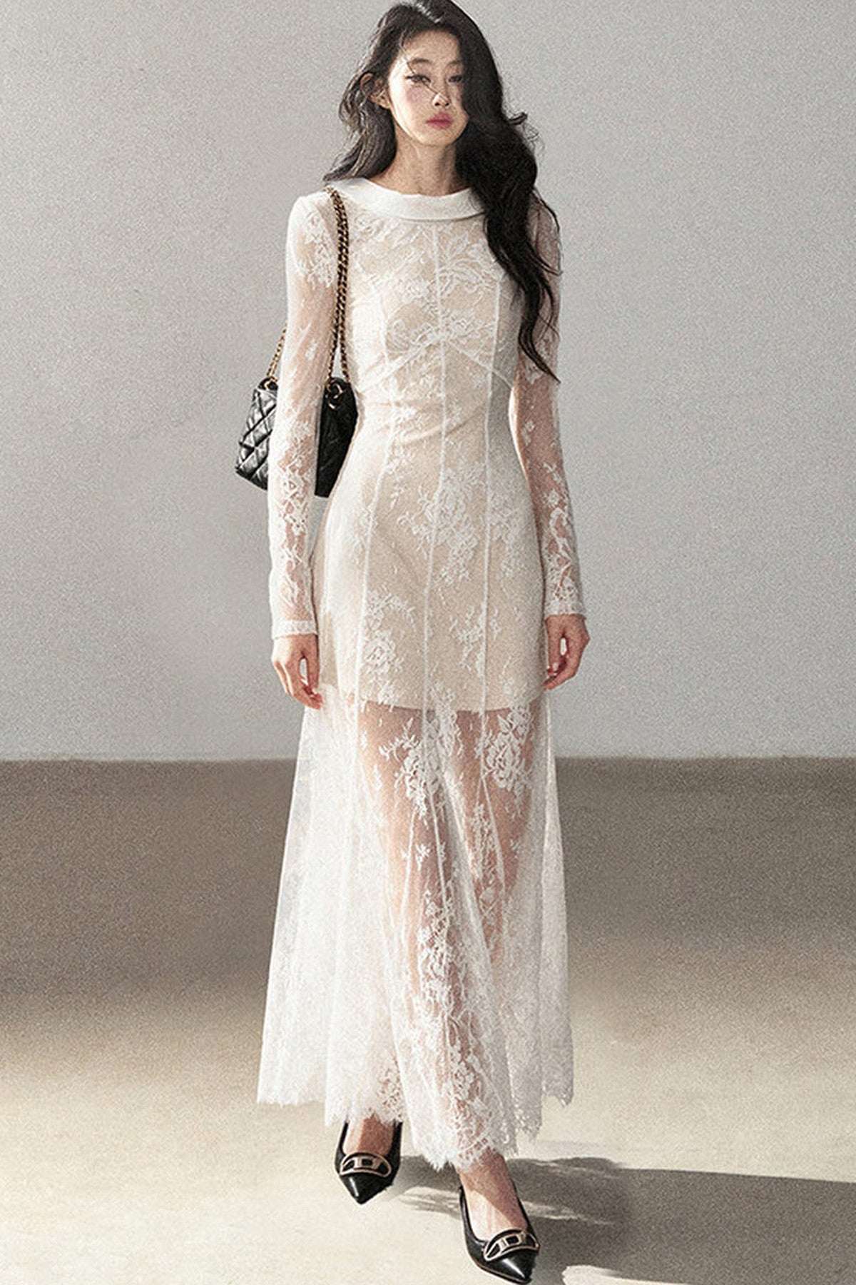 Backless Lace Long Dress