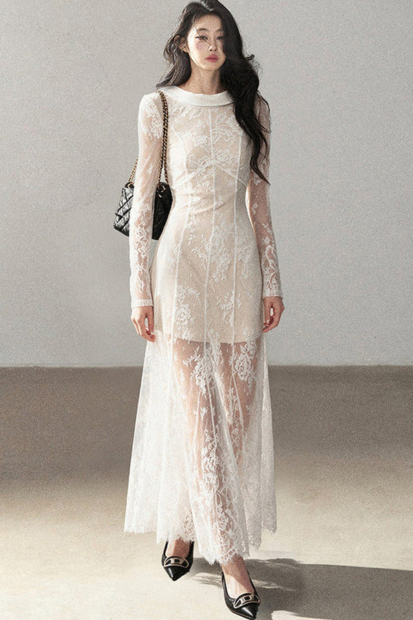 Backless Lace Long Dress