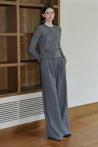 Pantaloni drappeggiati a vita alta