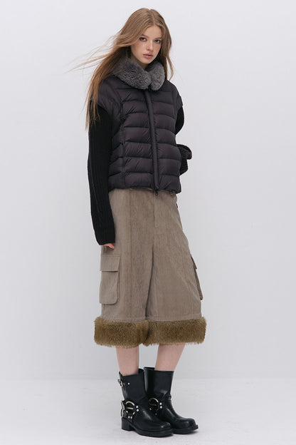 Convertible Detachable Knit Sleeve Down Vest