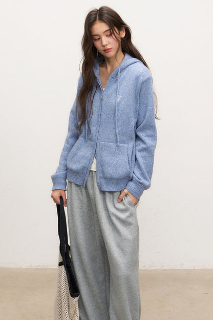 Blue Hooded Jacket and Pants Set-Up