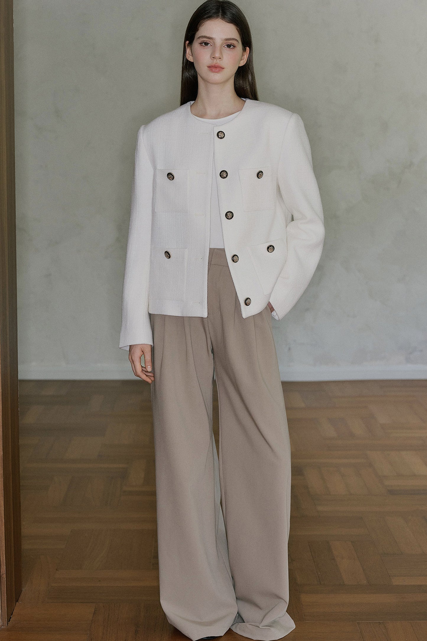 Pantaloni drappeggiati a vita alta