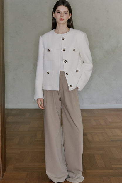 Pantaloni drappeggiati a vita alta