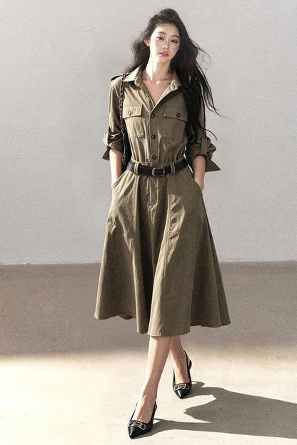 Workwear Style Shirt Dress