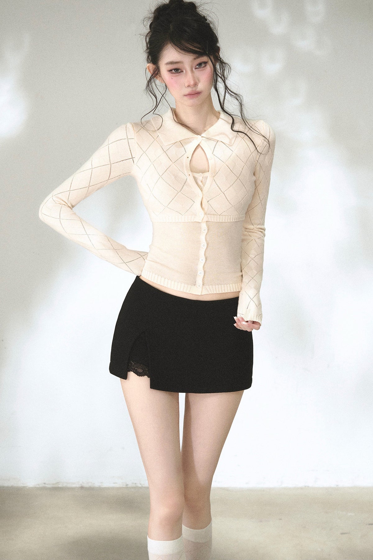 Retro Waist-Slimming Knit Cardigan
