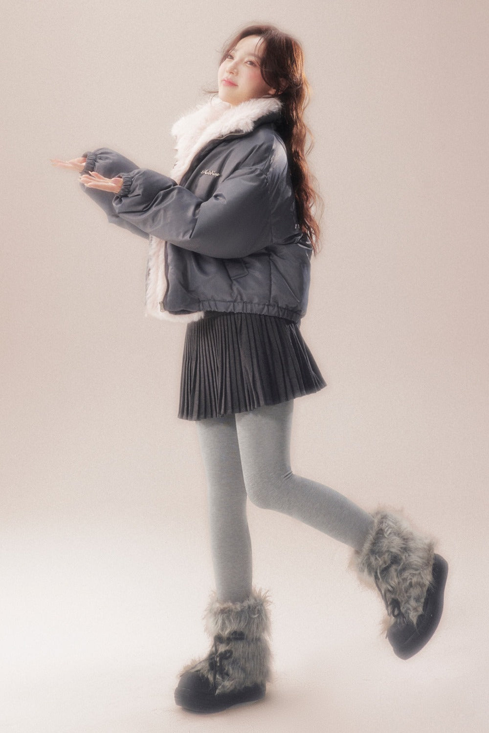 Patchwork Plush Down Jacket