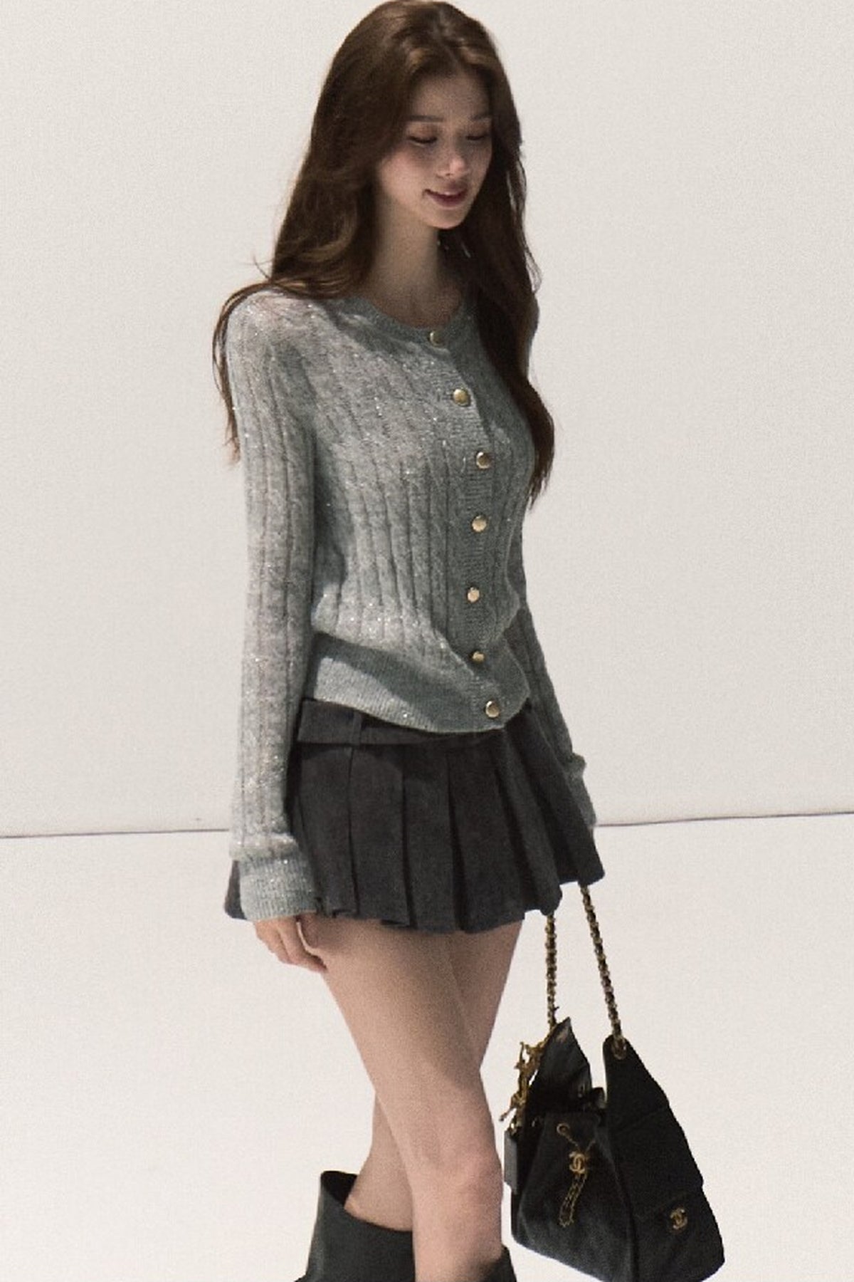 Wool Cable Knit Cardigan