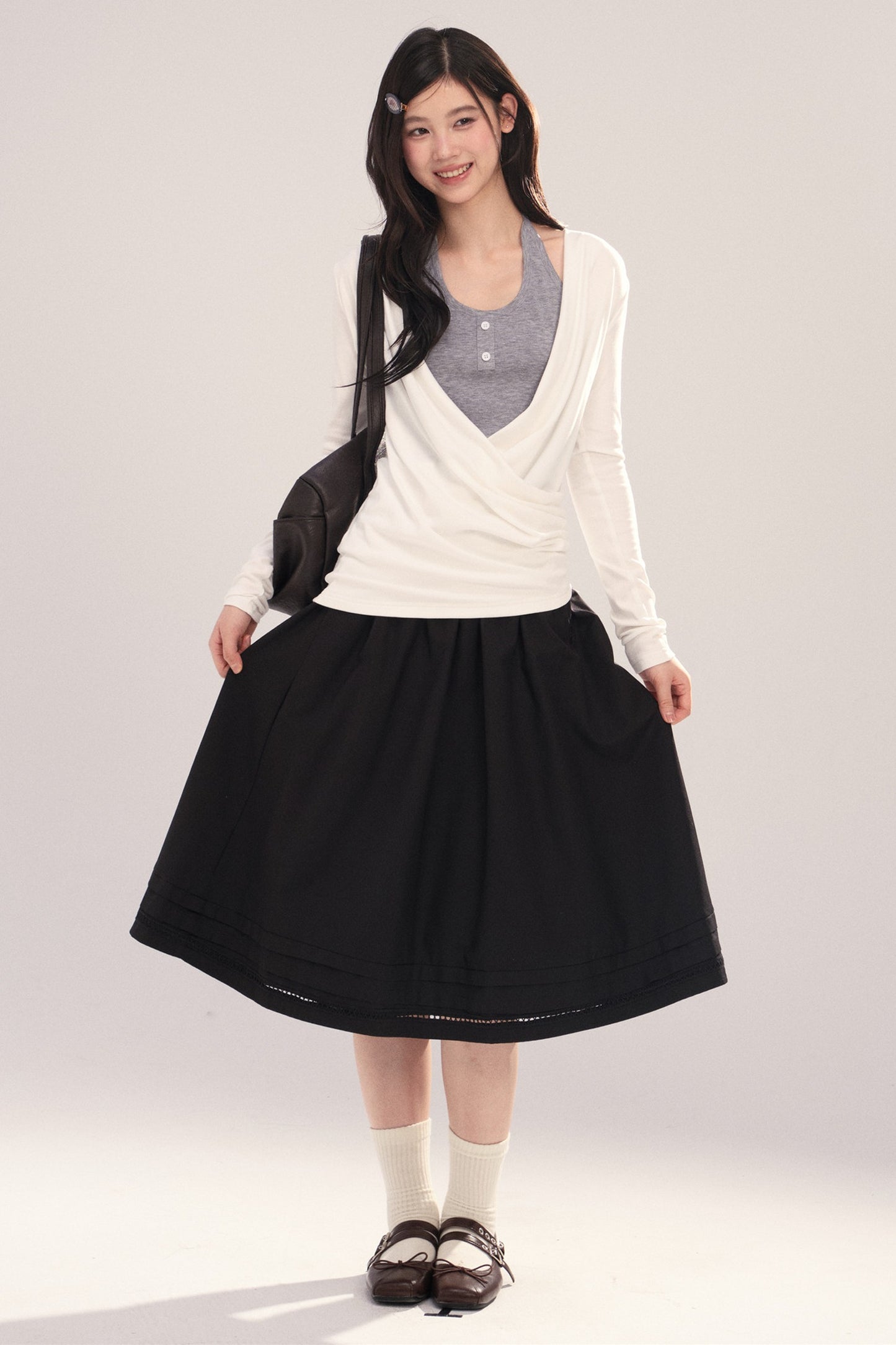 Layered-Look Long-Sleeve Top