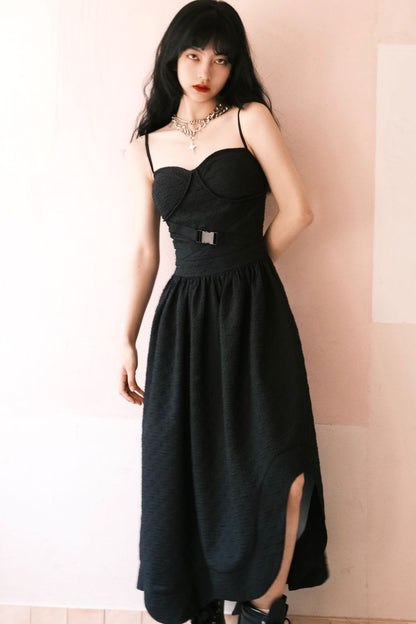 Elegant Jacquard Strap Dress