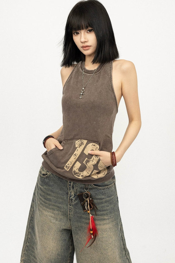 Retro Digital Print Vest