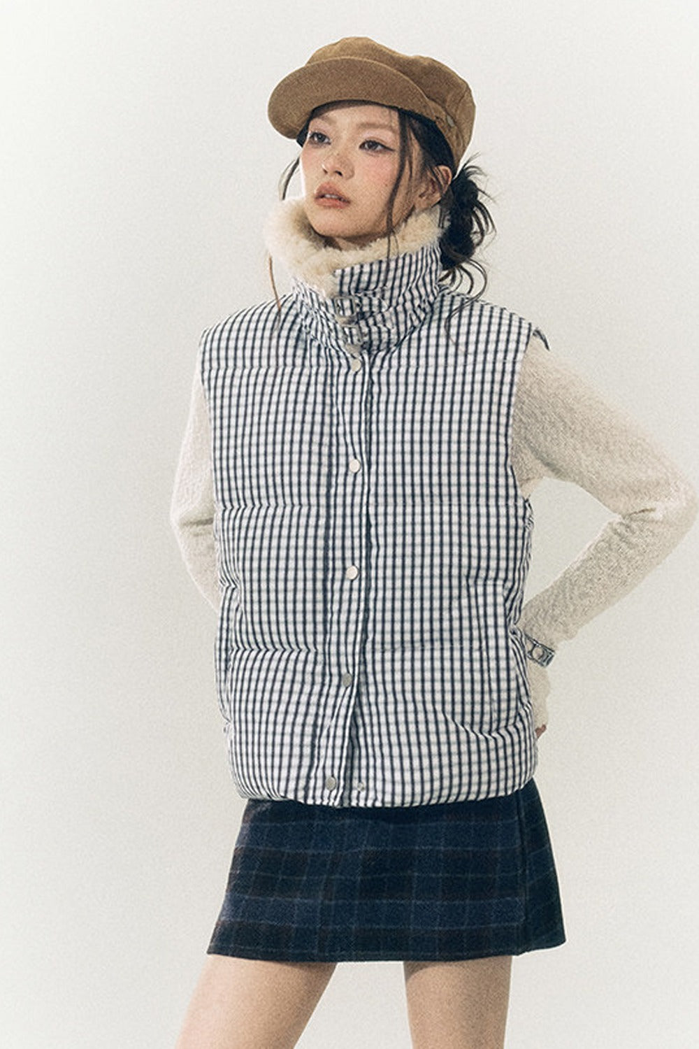 Stand Collar Padded Vest