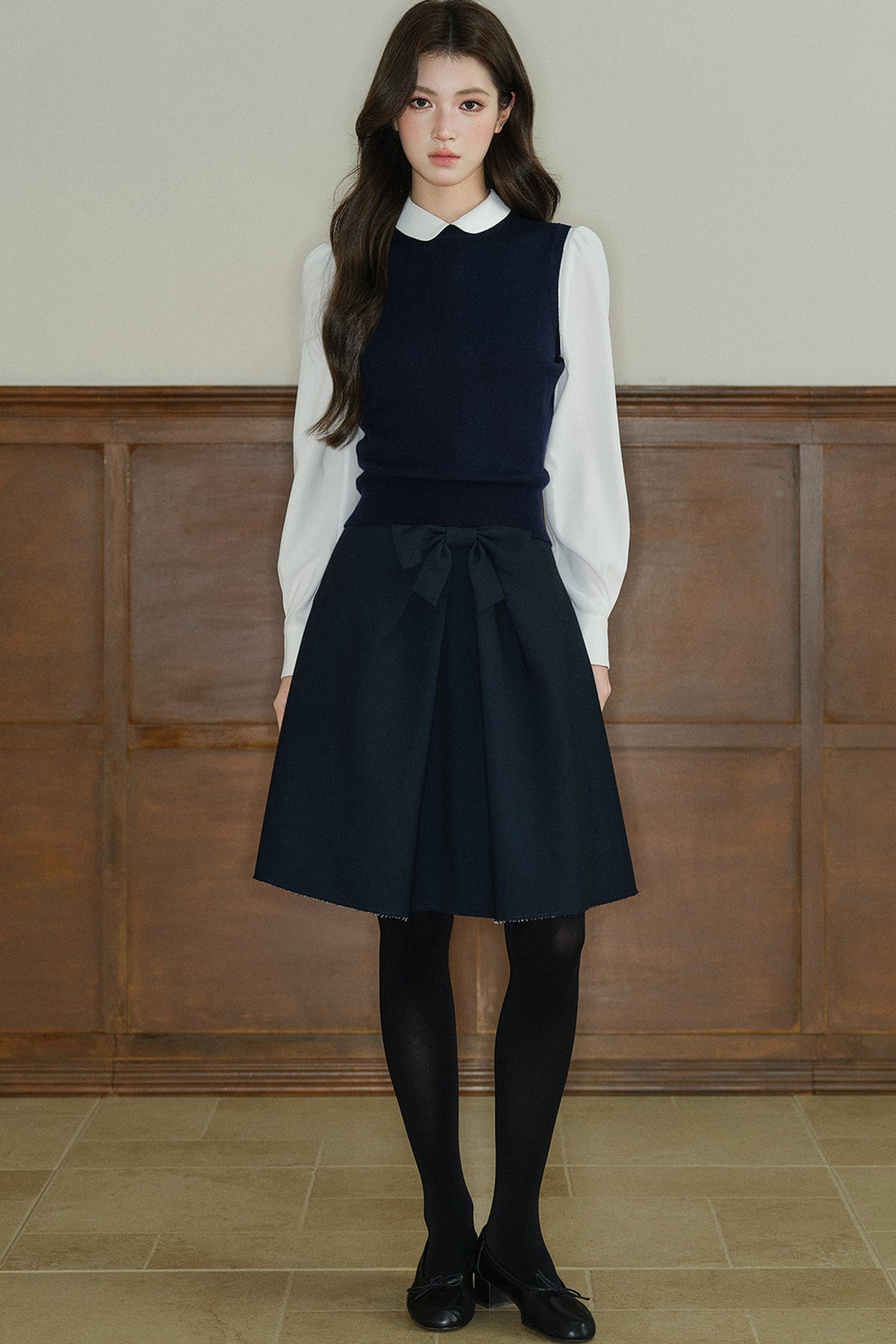 Layered Round Neck Knitted Sweater Vest