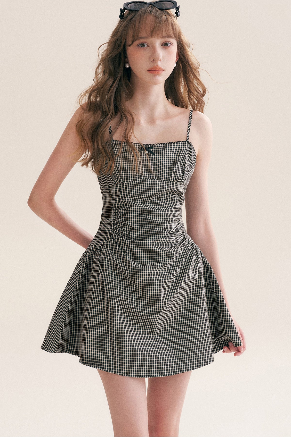 Black White Check Dress and Cardigan Set-Up