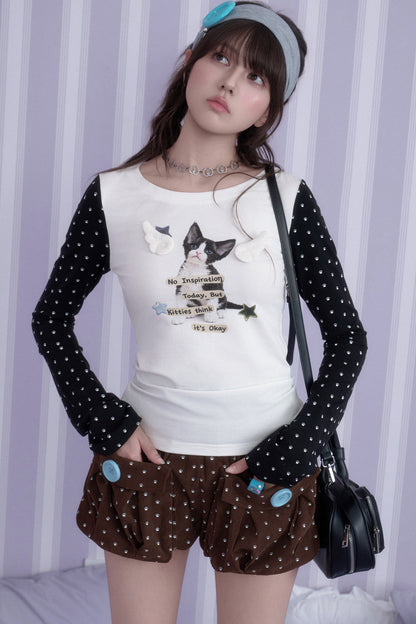 3D Paw Print Corduroy Shorts