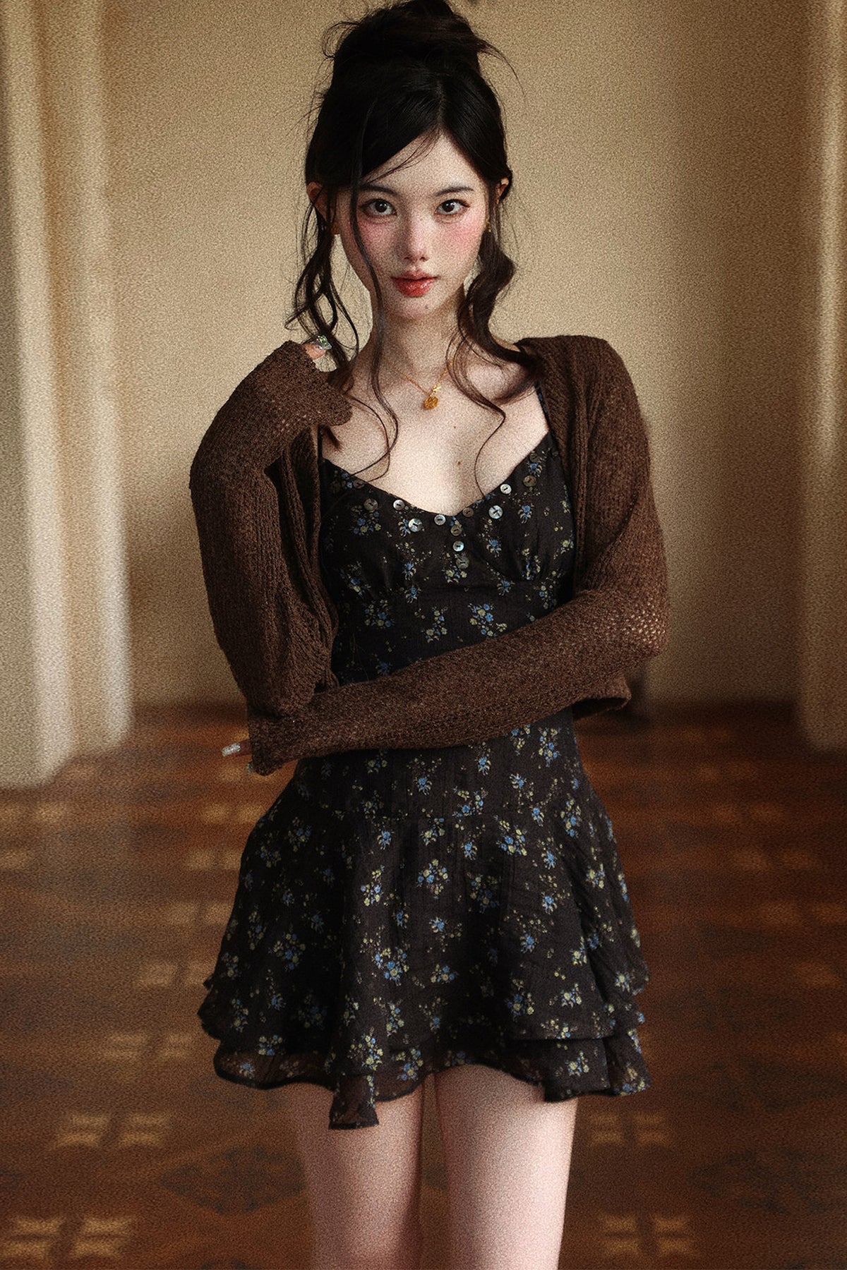 Loose Fit Long Sleeve Knit Cardigan